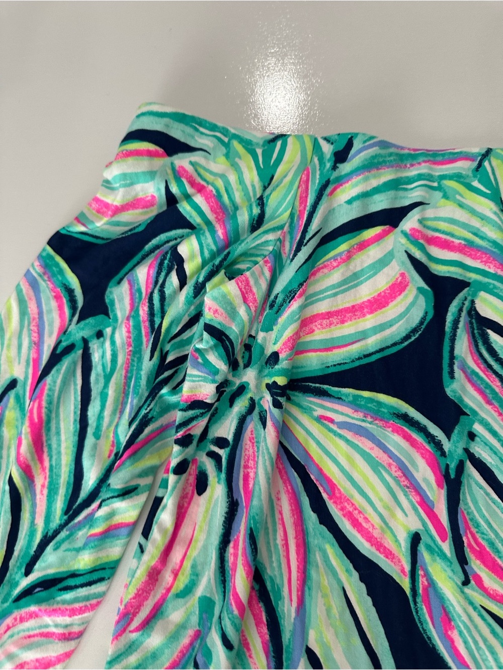 Tropical Floral  Top and Wide Leg Pants - Mint, Navy & Pink. - Picture 5 of 14